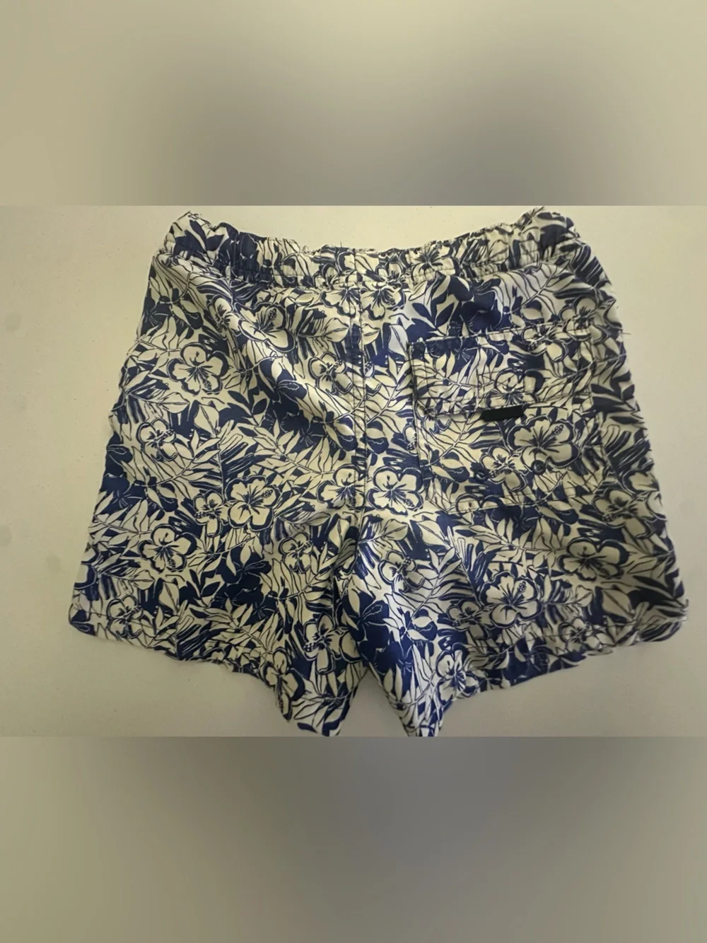Vineyard Vines Navy and White Floral Kids Swim Trunks
